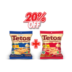 20% off for Ramba Tetos Savoury BBQ Snacks 60g + Ramba Tetos Savoury Cheese Snacks 60g