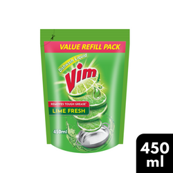 Vim Dishwash Liquid Refill Pouch 450ml