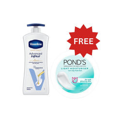 Vaseline Advanced Repair Body Lotion, 400ml + FREE Pond's Light Moisturizer 25ml