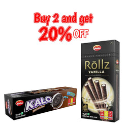 Buy Munchee Kalo Chocolate 140g & Munchee Rollz Vanilla 100g Get 20% Off