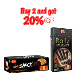 Buy Munchee ChocShock 90G & Munchee Rollz Chocolate 100g Then Get 20% Off