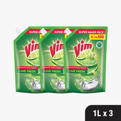 Vim Dishwash Liquid 1L x 3 Pack - 20% Off