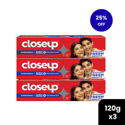 Closeup Red Hot 120g x 3 Family Pack 25% Off