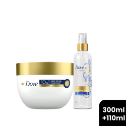 30% Off on Dove 10 in 1 Deep Repair Treatment Hair Mask 300ml 1L & Dove Beautiful Curls Serum (Gel) 100ml Bundle.