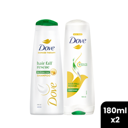 Buy Dove Hair Fall Rescue Shampoo 180ml, and Dove Hair Fall Rescue Conditioner 180ml get 25% off