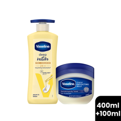 30% Off on Vaseline Deep Restore Body Lotion 400ml & Vaseline Original Protecting Jelly 100ml Bundle.