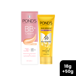 Buy Pond's BB+ Cream 18g and Pond's SPF 50 Crème Gel Sunscreen 50g get 30% off