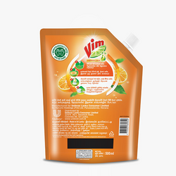 Vim Orange Dishwash Liquid Spouted Pouch 500ml