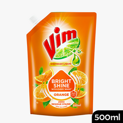 Vim Orange Dishwash Liquid Spouted Pouch 500ml