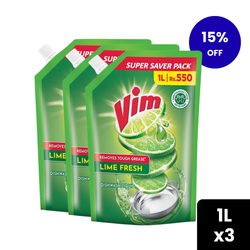 Vim Dishwash Liquid 1L x 3 Pack - 15% Off