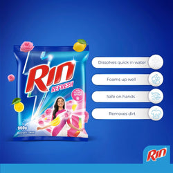 Rin Refresh Lemon and Rose Detergent Powder 900g